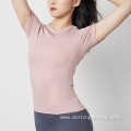 yoga hollow out t shirt for women